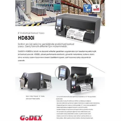 GODEXGodex HD830i 300 dpi 4 IPS USB 2.0 Barkod Yazıcı HD830i