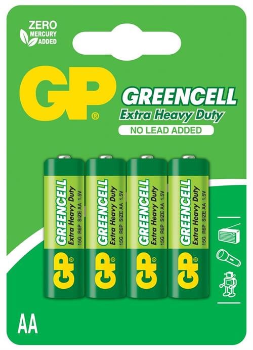 GPGP Greencel R6 AA Boy Çinko Kalem Pil 4'lü Paket GP15G-U44891199000133