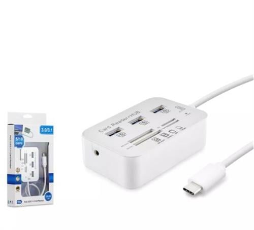 HADRONHADRON HDX7029 TYPE-C HUB COMBO 3-USB3.0 + MS + SD + M2 + TF 20CM 7IN1 BEYAZ8680469038732