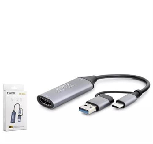 HADRONHADRON HDX7831 TYPE-C HDTV COMBO HDMI 4K 30HZ + TYPE-C + 2-USB3.0 + LAN 5IN1 GRİ8680469038787