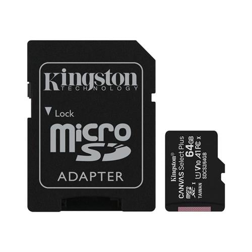 KINGSTONKingston SDCS2-64GB 64GB micSDXC Canvas Select Plus 100R A1 C10 Card + ADP Hafıza Kartı740617298697
