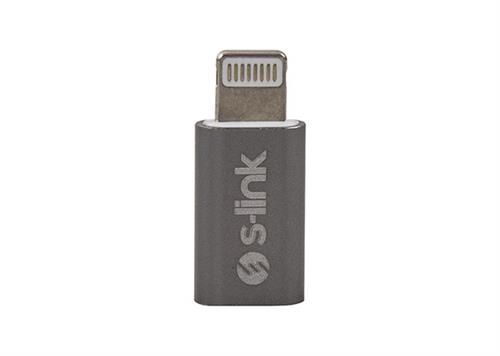 S-LİNKS-link SL-TA20M Gümüş Metal Gövde MicroUSB 5pin F to Lightning M Çevirici8680096058448