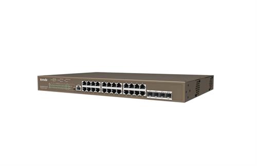 TENDATenda TEG5328P-24-410W 24 Port Poe+ 10-100-1000 Switch 4 Port SFP L3 Çelik Kasa Rack Mount6932849431742