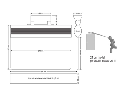 ArselArsel Orion AEB-24020-L Acil Çıkış Yönlendirme Armatürü Şebekeden Yanan 8xF LEDAEB-24020-LSÜ