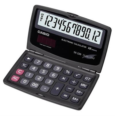 CASIOCasio SX-220 12 Hane Cep Tipi Kapaklı Hesap Makinesi4971850172598