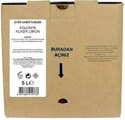 EYÜP SABRİ TUNCEREyüp Sabri Tuncer  Limon  Kolonyası 5lt Bag IN Box Endüstriyel8691685019733