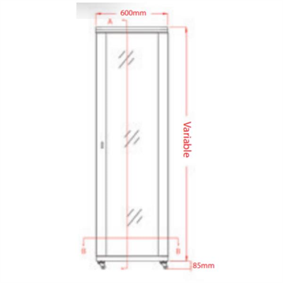 LEGENDLegend 22U 19 INC Dikili Tip Rack Kabinet W=600 D=600 SiyahME-22U600X600