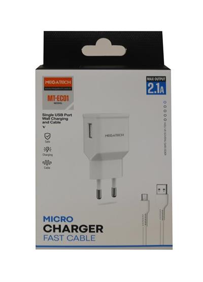 MEGATECHMegatech- EC01 2.1A  Ev Şarj+ Micro Kablo Hızlı Şarj9520206202417