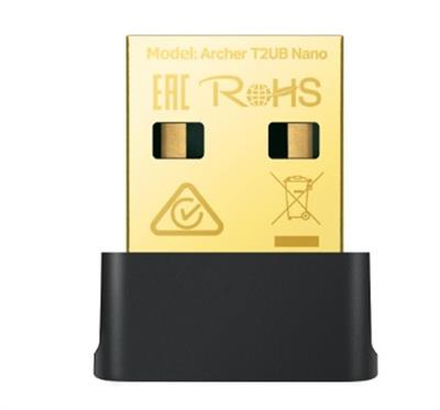 TP-LINKTp-Link Archer T2UB Nano 600 Mbps Kablosuz + Bluetooth USB Adaptör AC6006935364006686