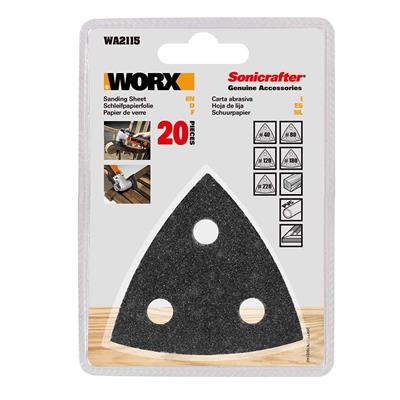 WorxWORX WA2115 20 Parça Çok Amaçlı Zımpara Makinası Cırtlı Universal Yedek Delikli Zımpara Kâğıdı SetiWA2115