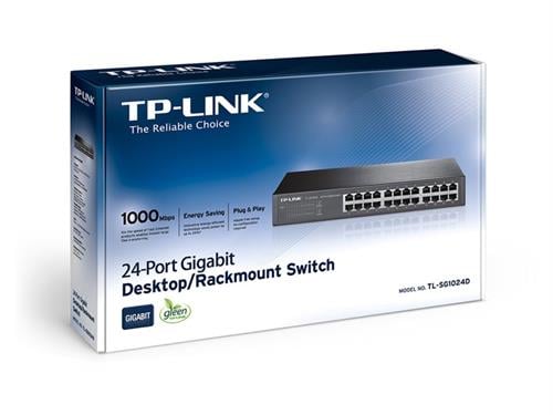 TP-LINKTp-Link TL-SG1024D 24 Port 10-100-1000 Mbps Switch Çelik Kasa Rack Mount6935364020620