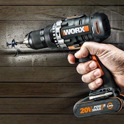 WorxWORX WX352 20Volt/2.0Ah Li-ion Çift Akülü Kömürsüz Profesyonel Şarjlı Darbeli MatkapWX352