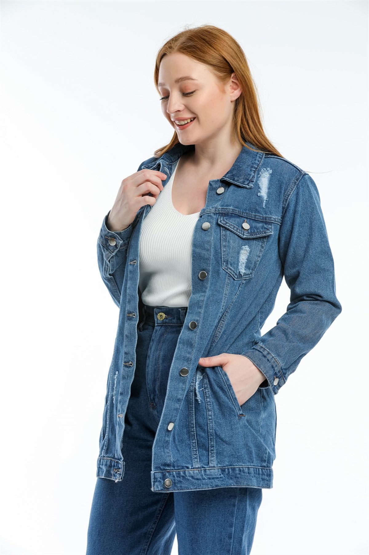 Bayan Boy  Frend Model kot ceket 53233