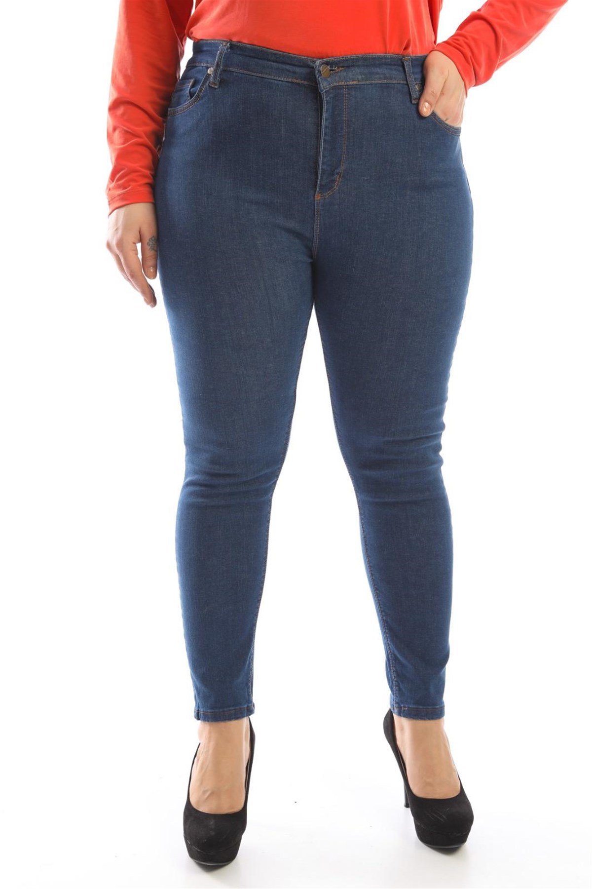 Bayan büyük beden kot pantolon