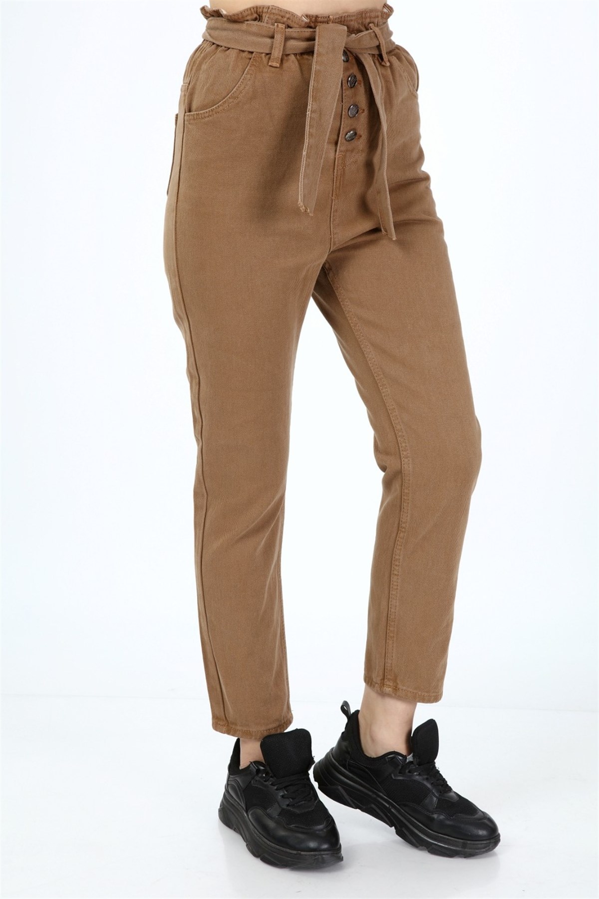 Bayan lastikli Mom pantolon 003871