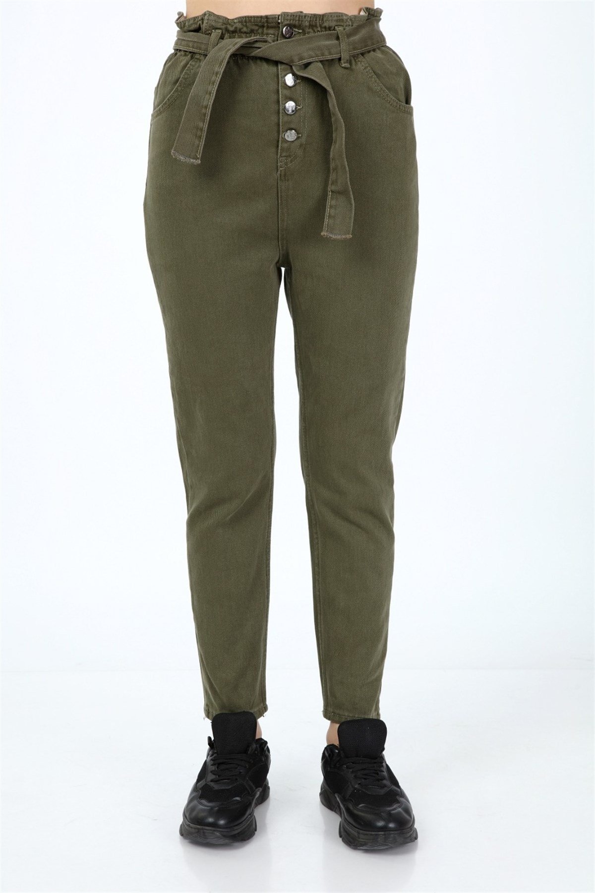 Bayan lastikli Mom pantolon 34321871