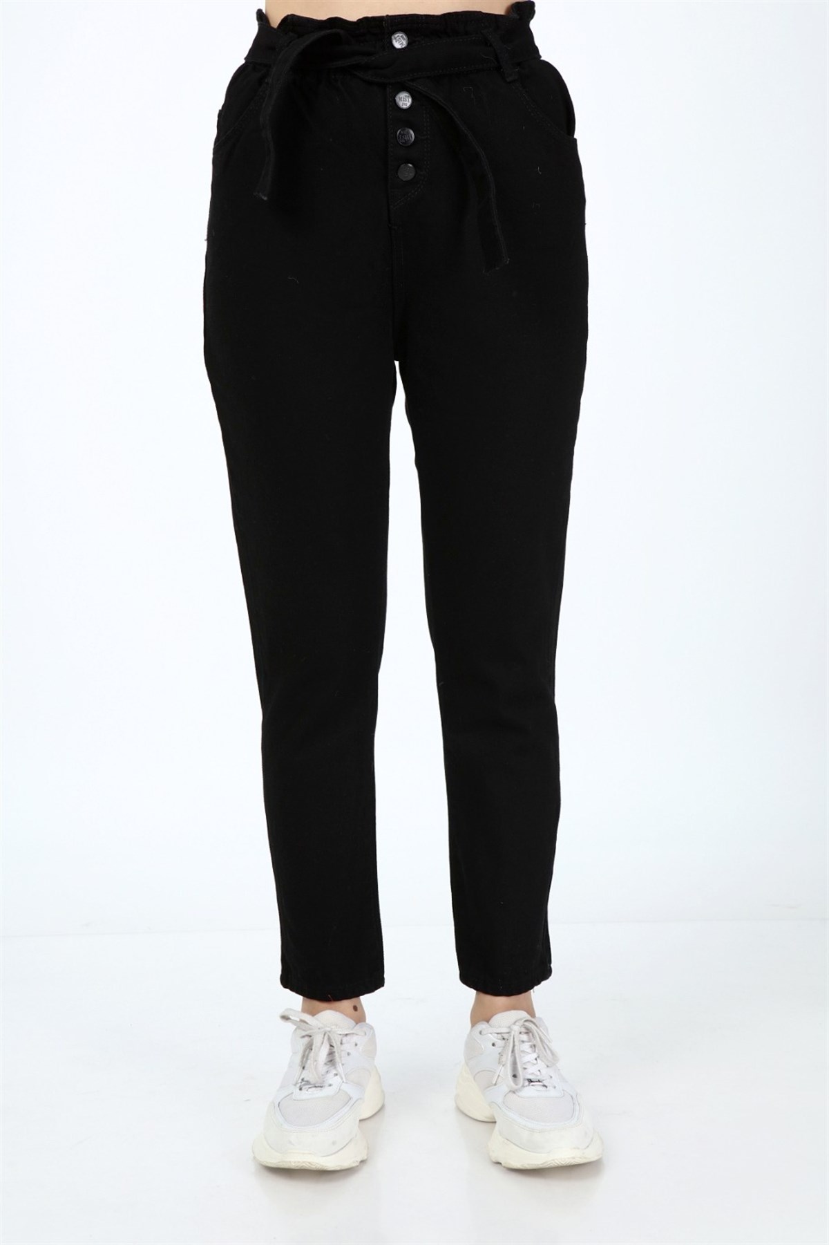 Bayan lastikli Mom pantolon 543871