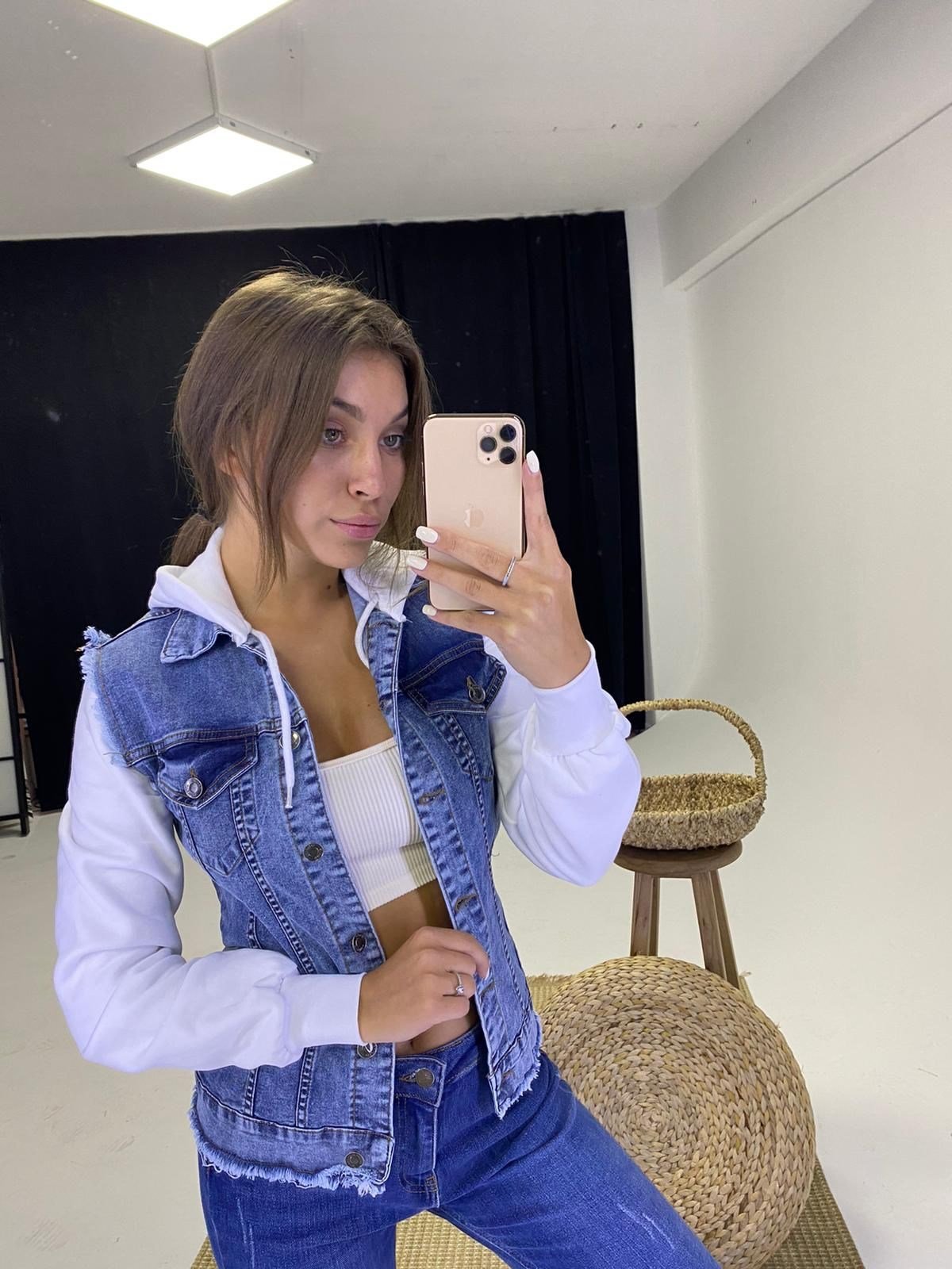 Bayan Likralı Kot Ceket 425433