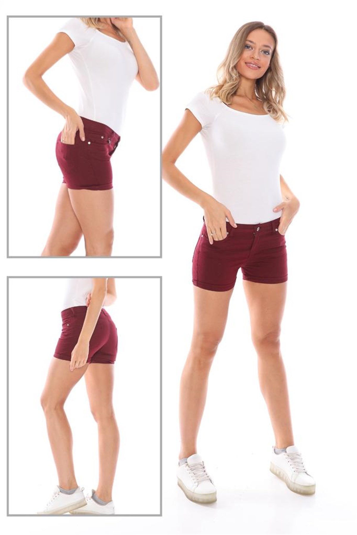 Bayan renkli şort 56577