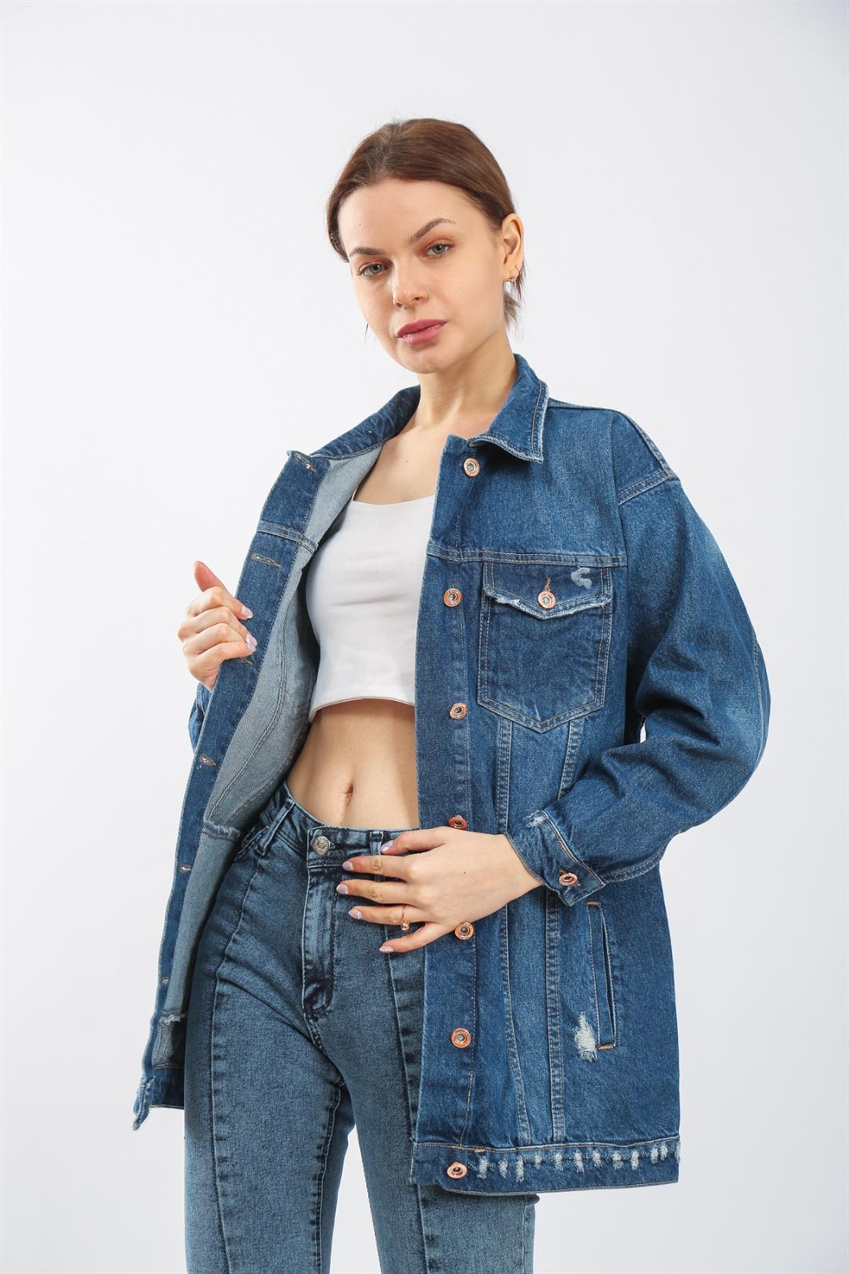 Bayan yeni model Kot Ceket 60094