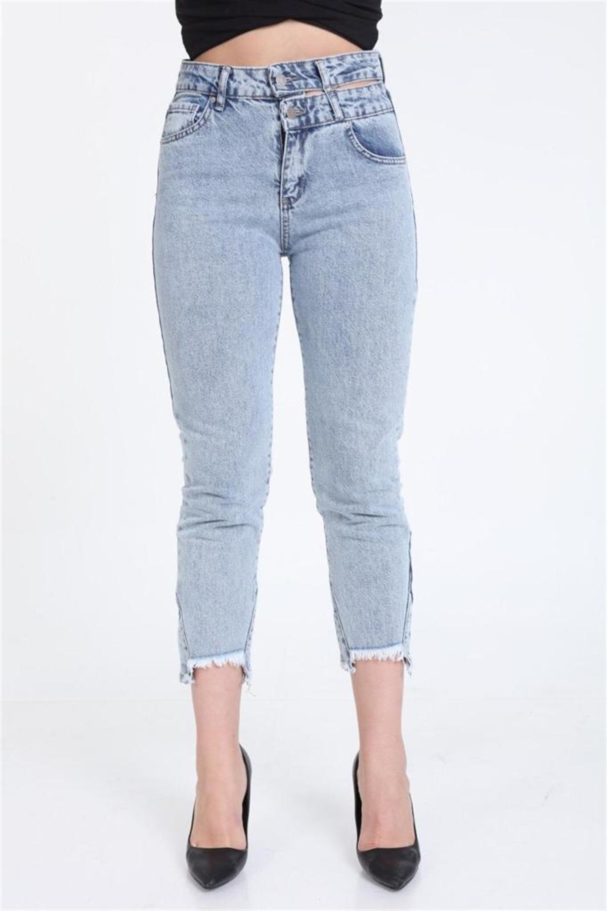 Bayan yeni model Mom pantolon 55415