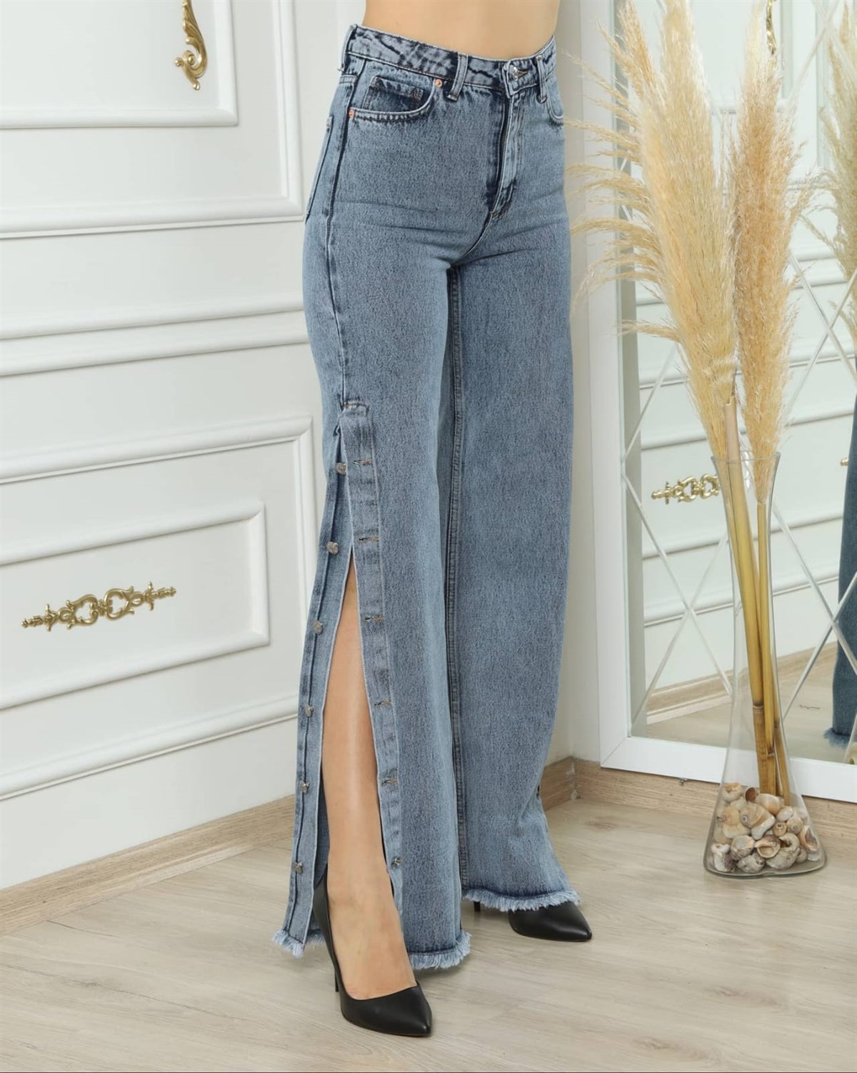 Kadın Bol Paça Kot pantolon 100254