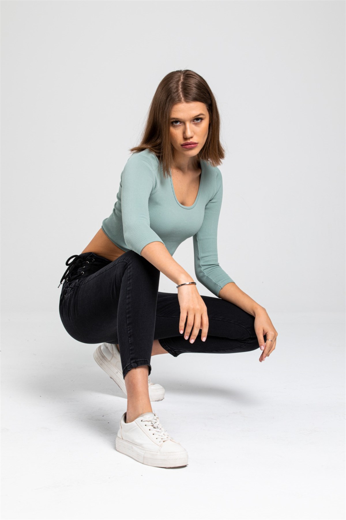 Yanı Bağcıklı Bayan Kot Pantolon32964241