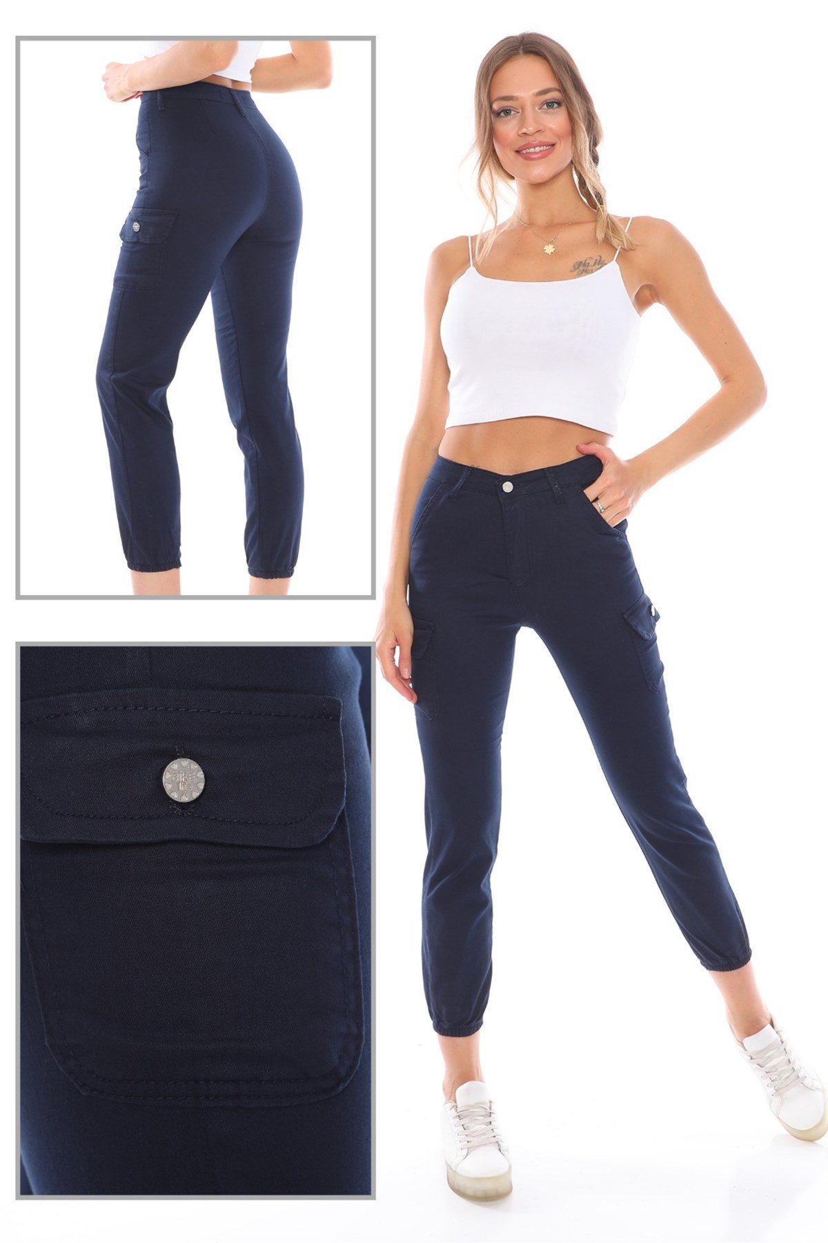  Likralı Bayan Pantolon 55887