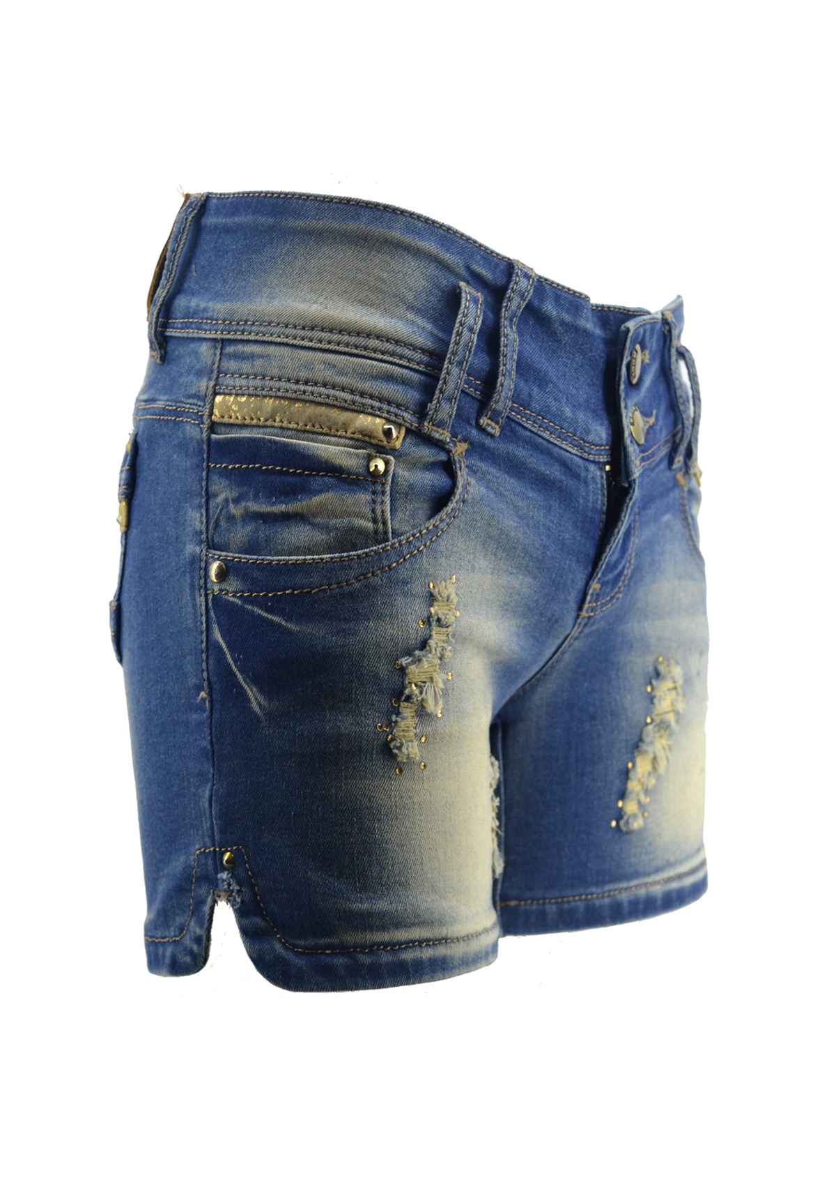 Likralı Düşük Bel Dar Kot Şort