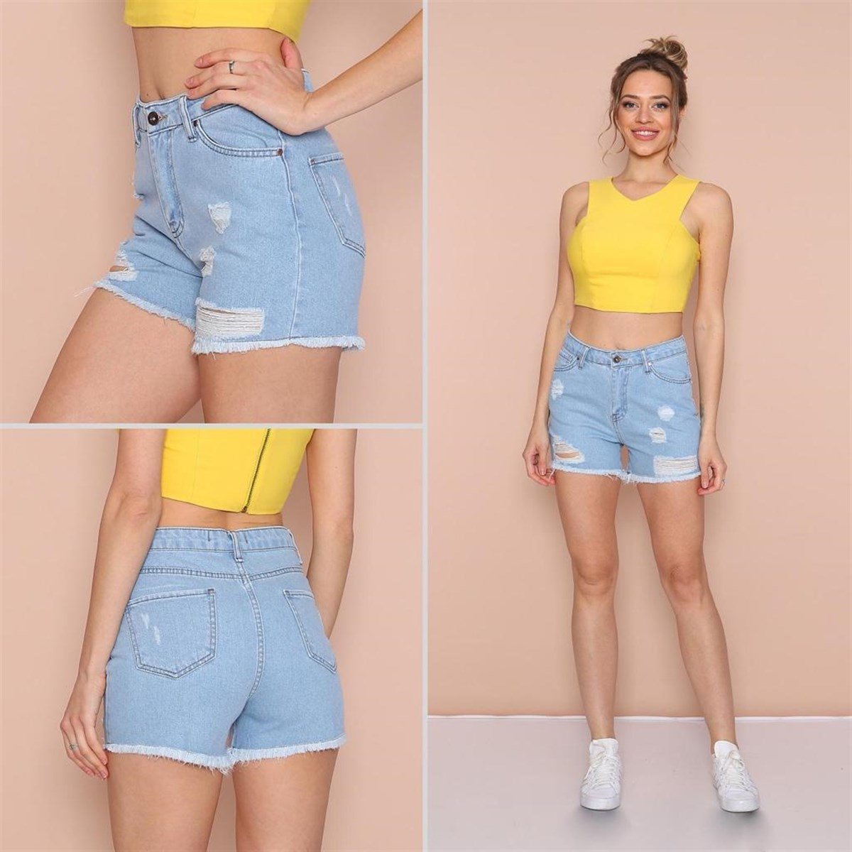 Bayan kot şort dr44995