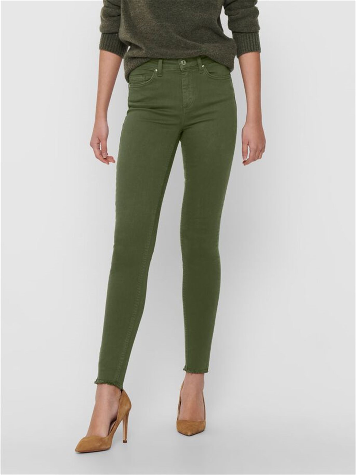 Haki Yeşili Bayan Kot Pantolon - YDD 0017