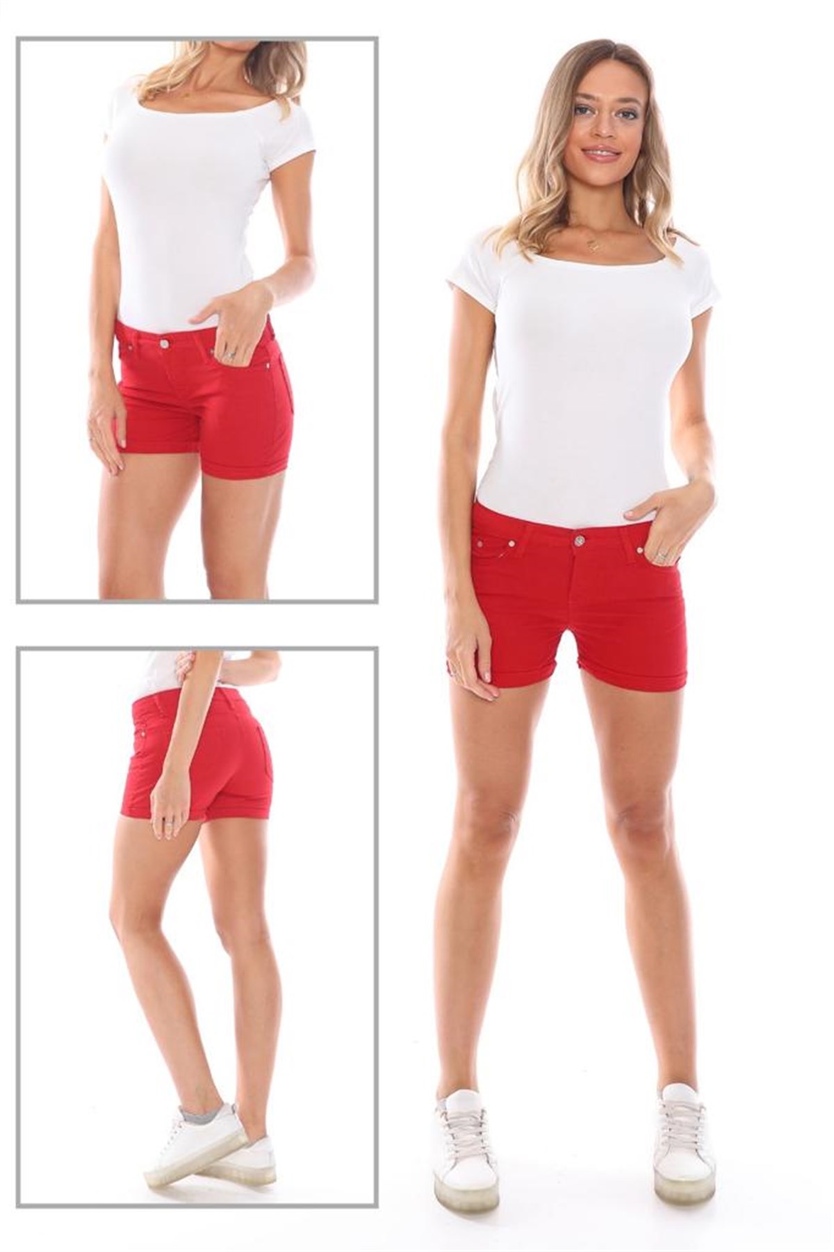 Bayan renkli şort 56580