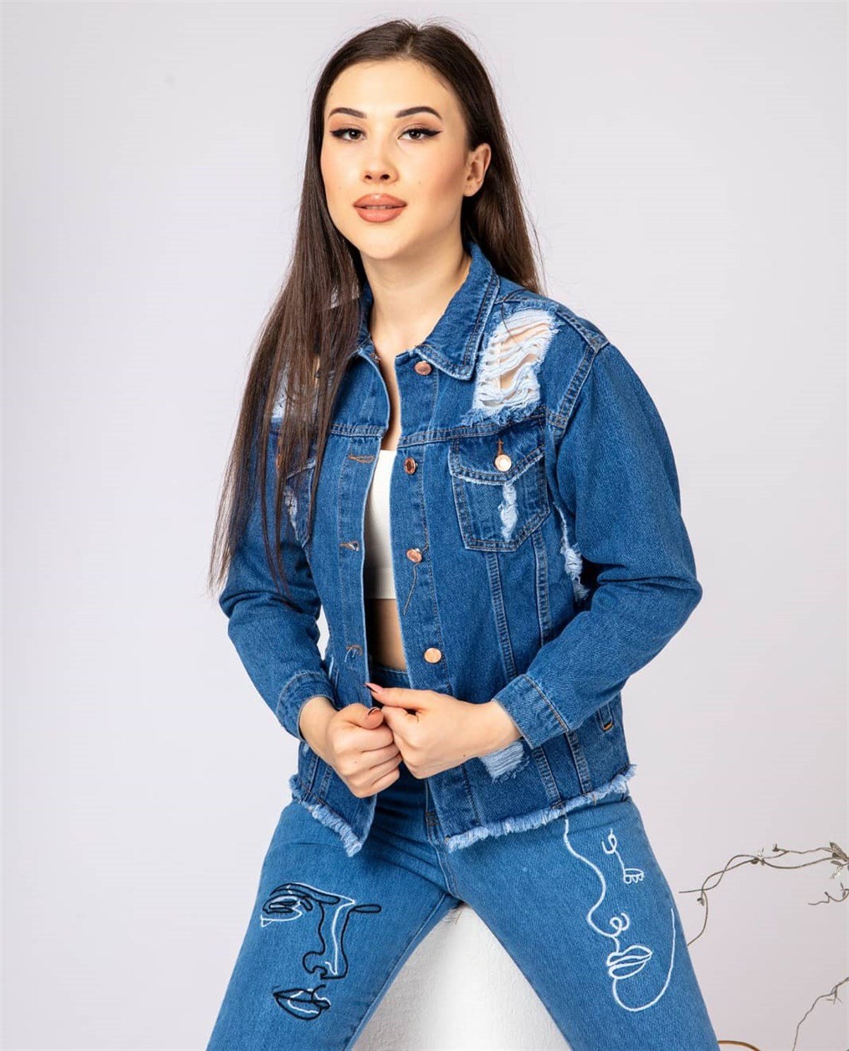 Bayan Yeni Model Kot Ceket 547998766