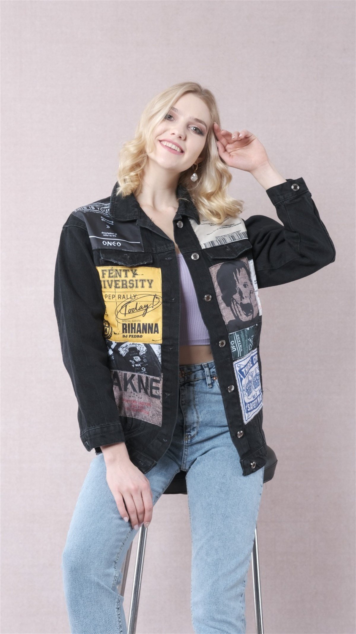 Bayan yeni model kot ceket 64467