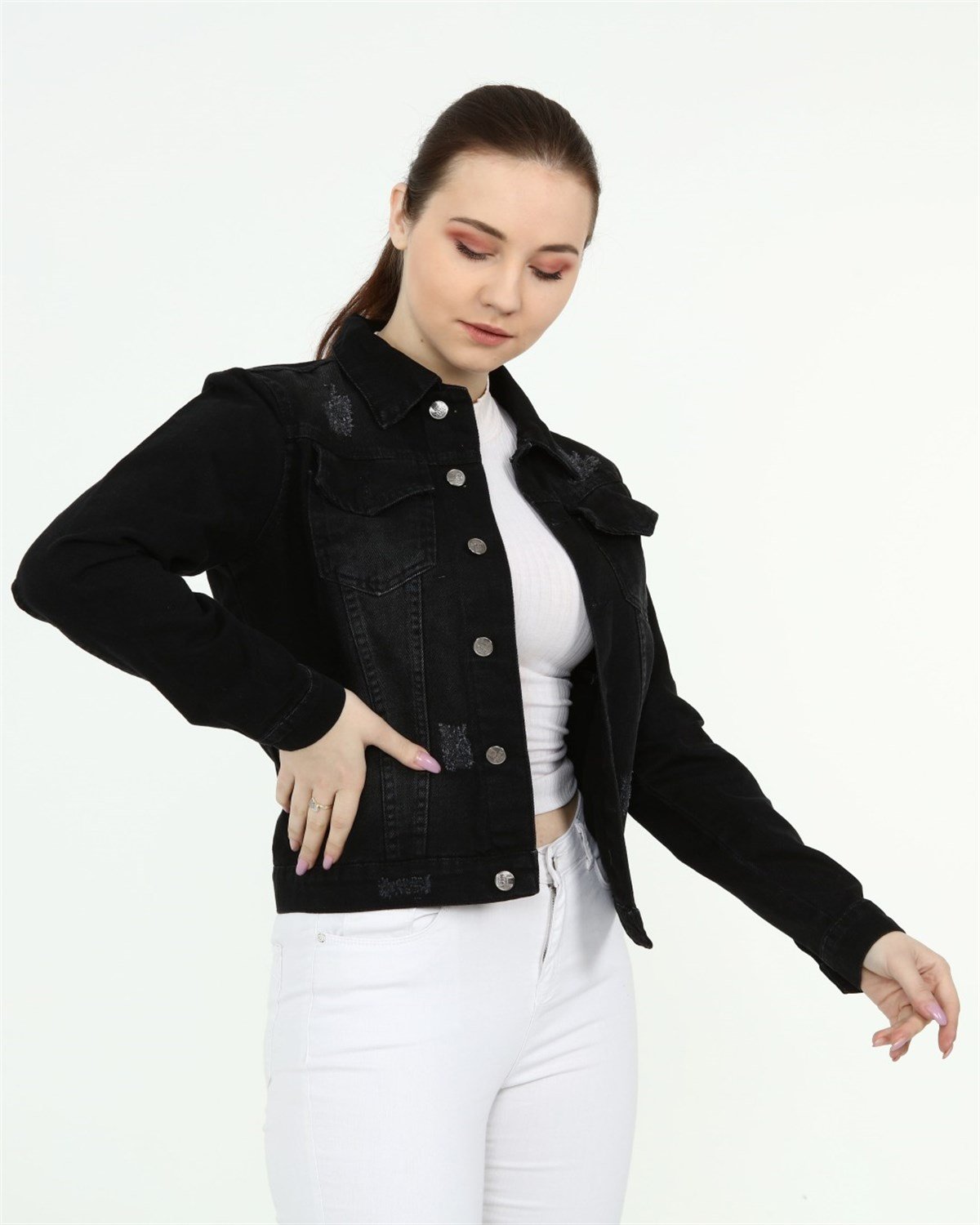 Kadın Yeni Model Kot Ceket 113356