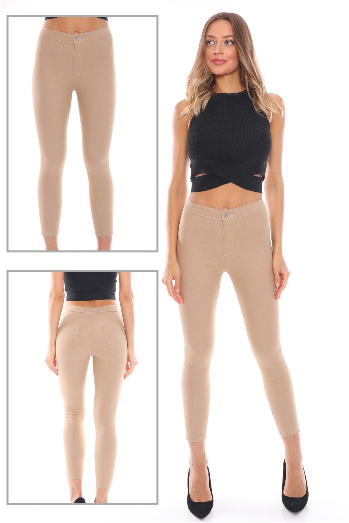 Tayt Model Koyu Likralı Bayan Kot Pantolon