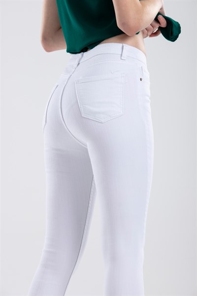 Beyaz kot pantolon bl336