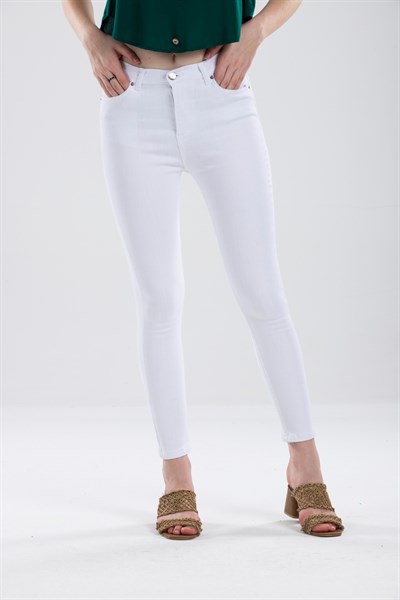 Beyaz kot pantolon bl336
