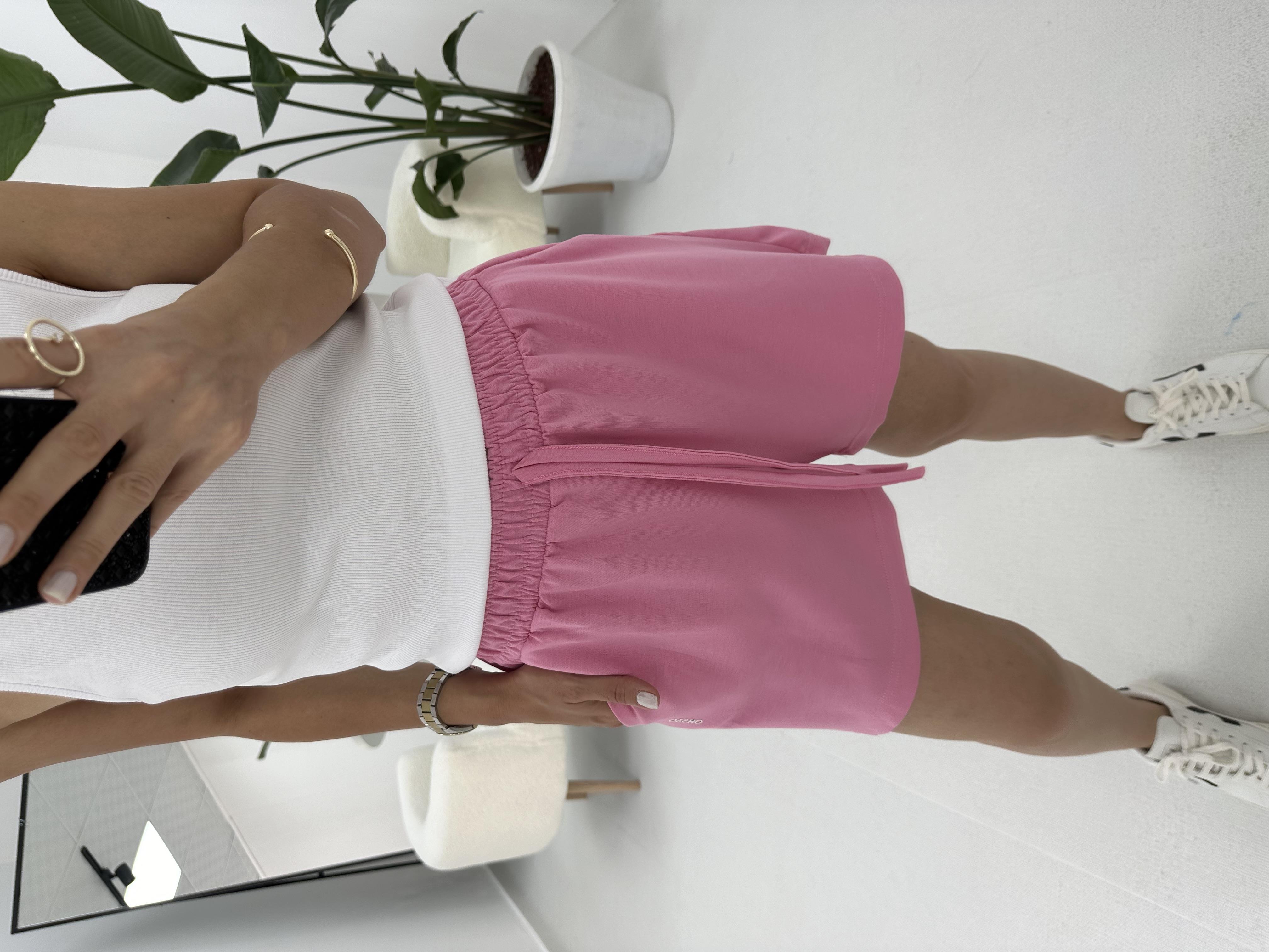 Beli Lastikli Pembe Şort