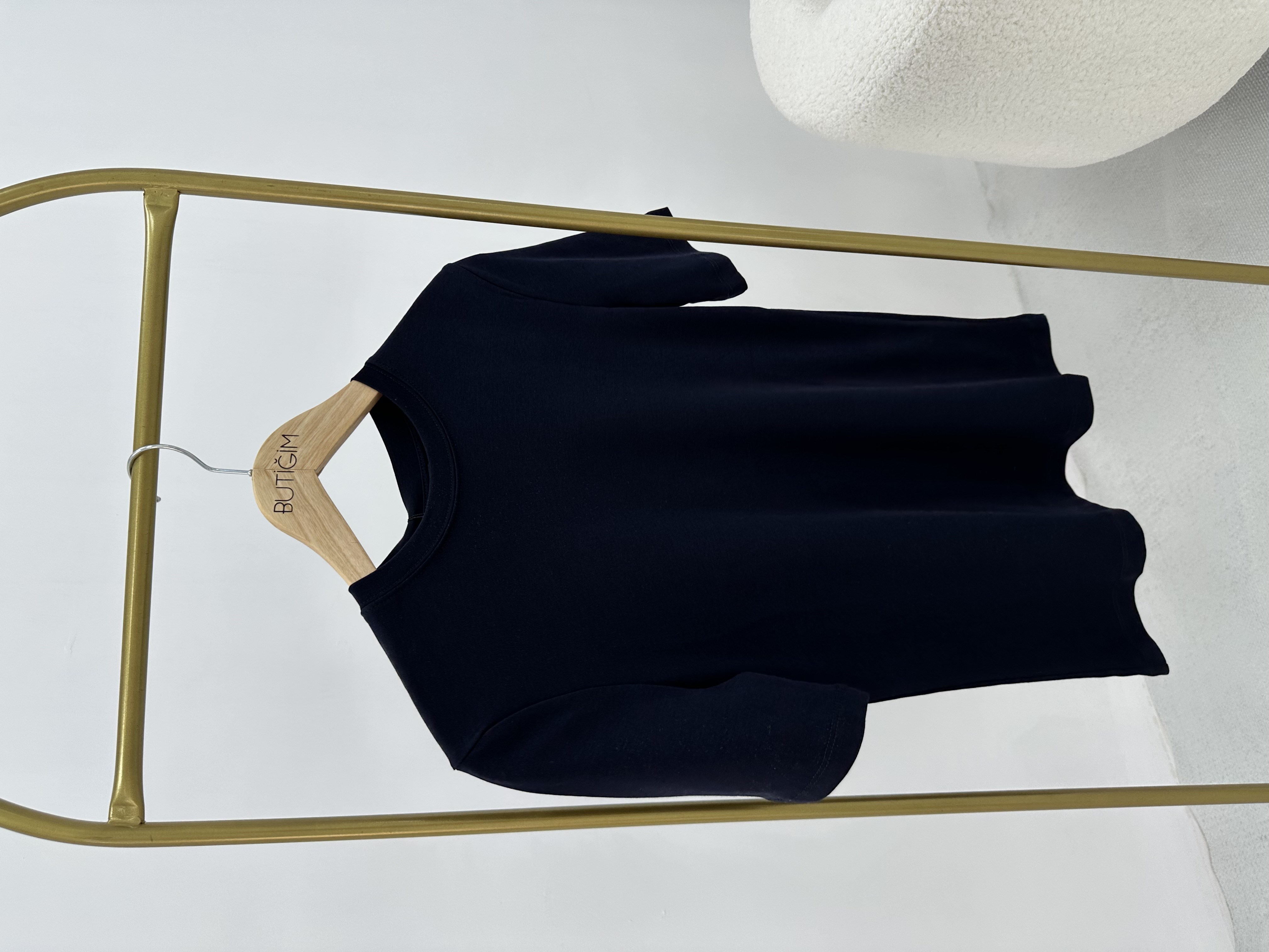 Bisiklet Yaka Lacivert  T-shirt