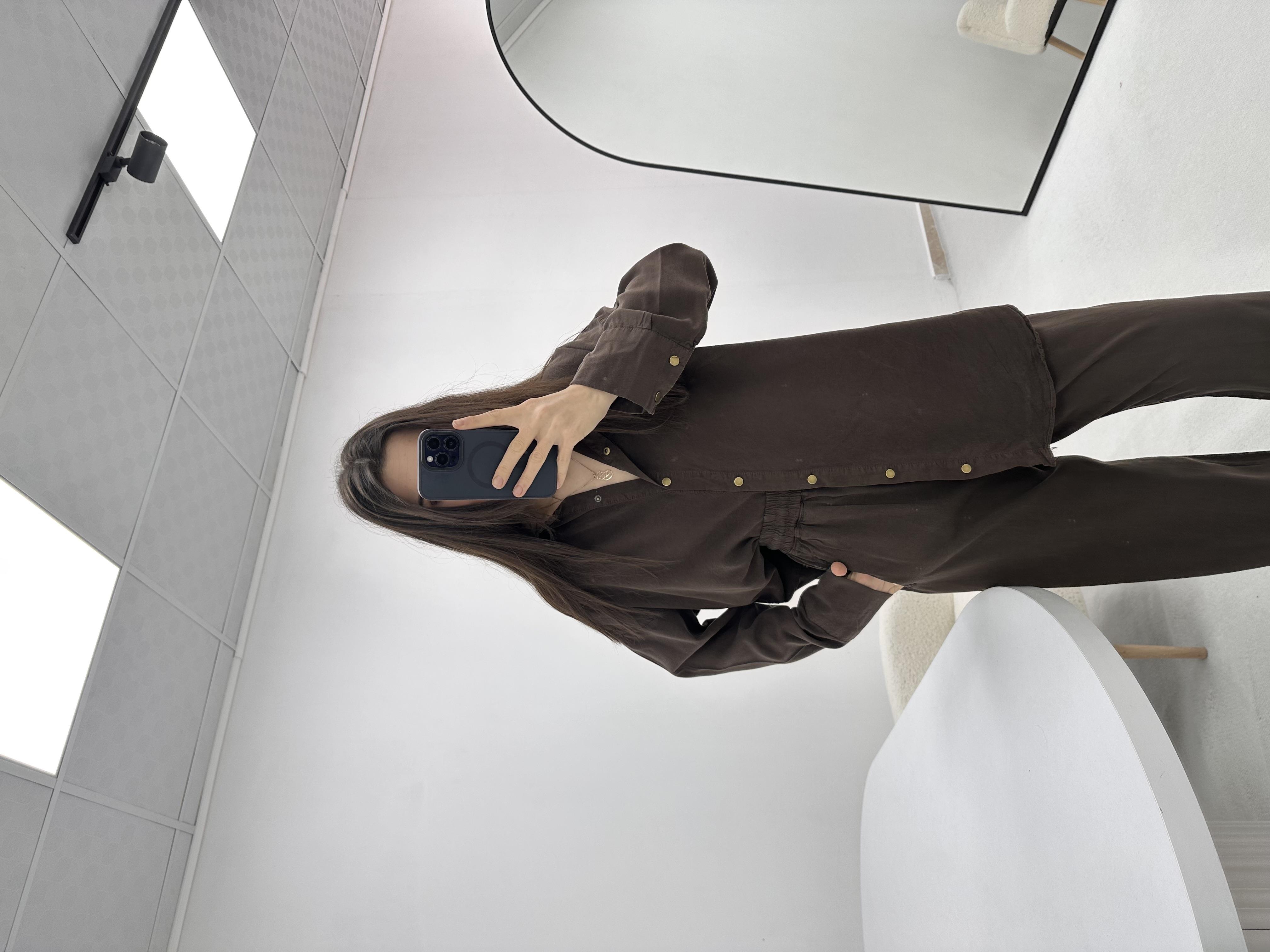 Çıt Çıt Düğmeli Kahverengi Takım 