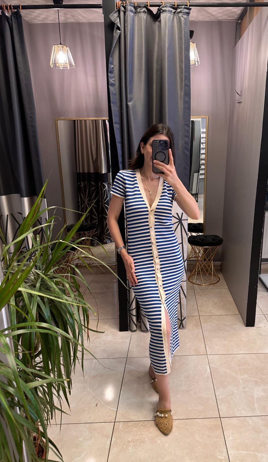 ÇİZGİLİ ÖRME ELBİSE