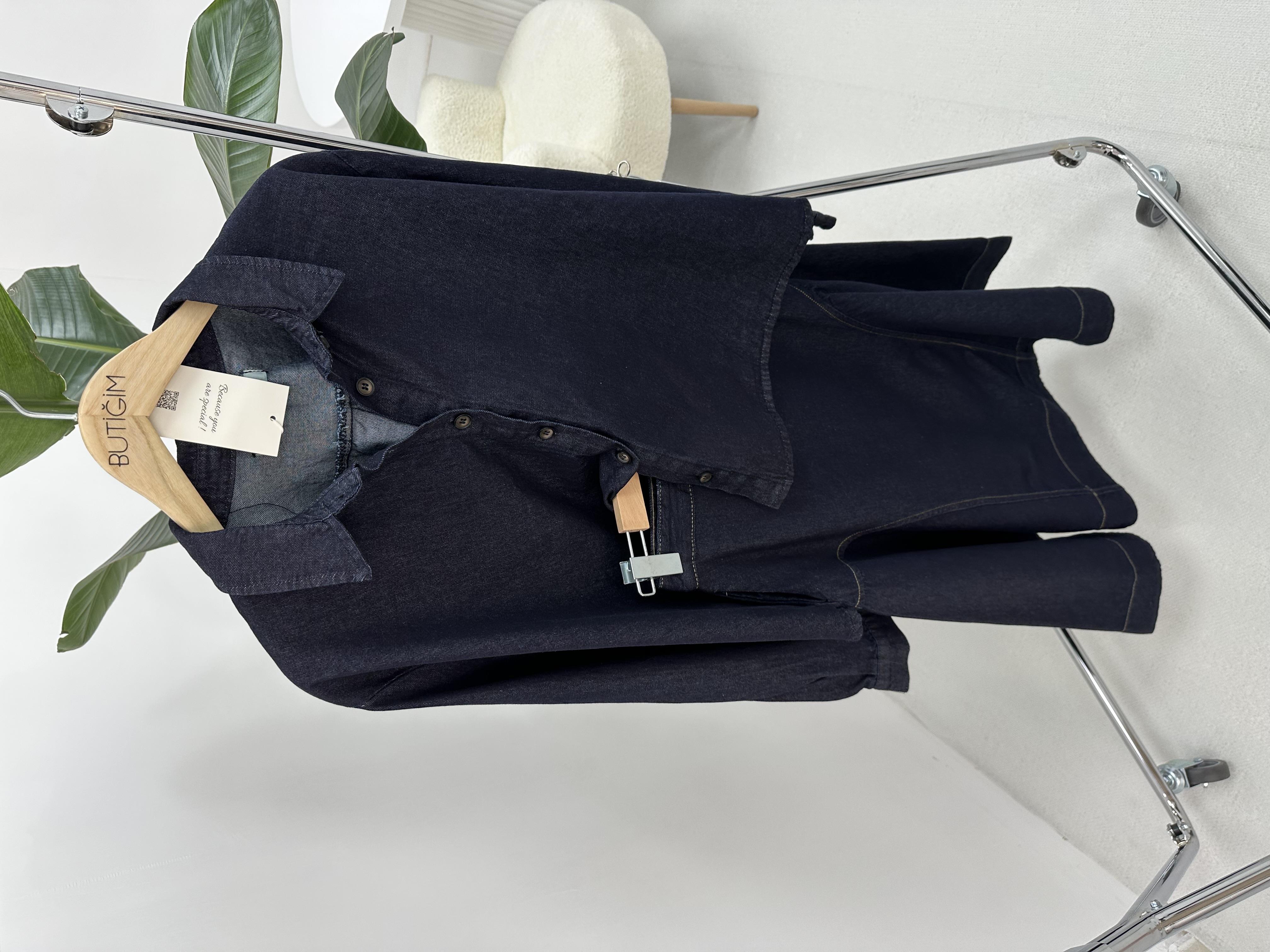 Denim Düğmeli Gömlek