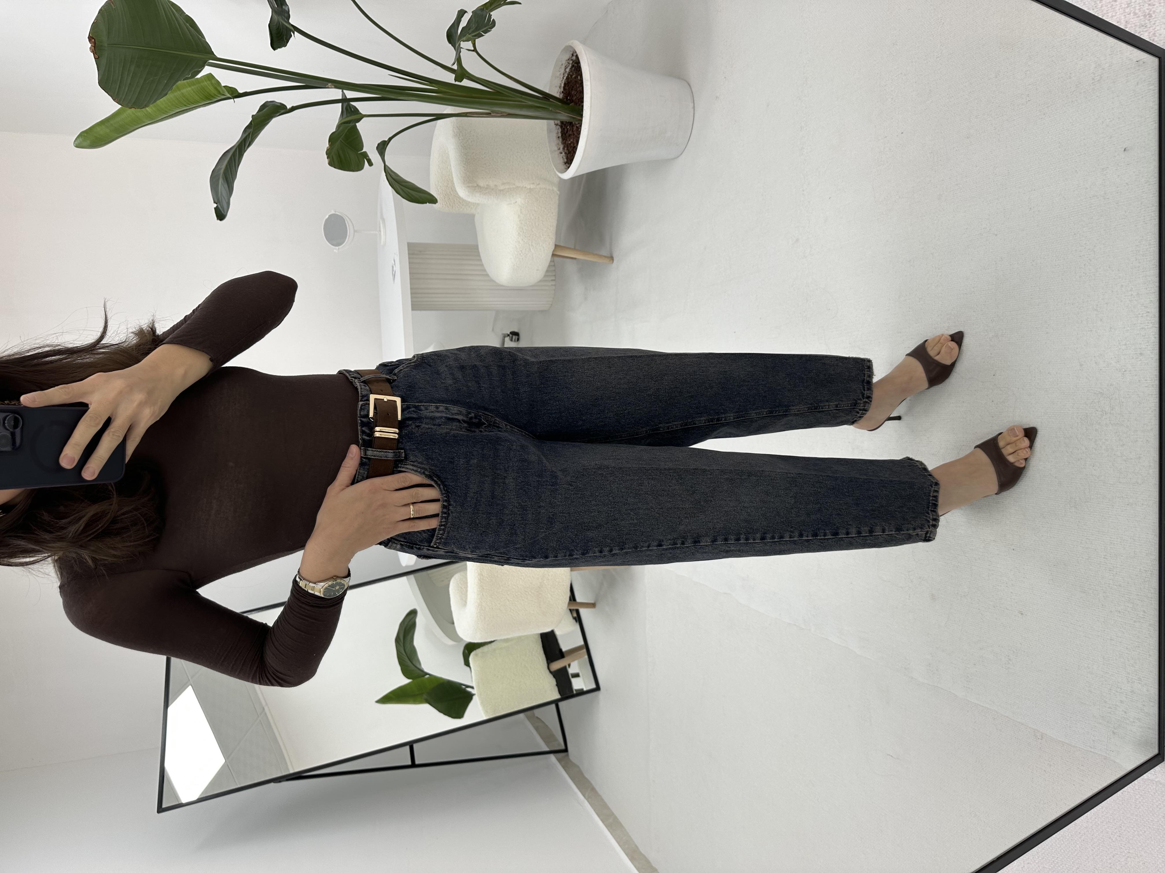 Kemerli Baggy Kot Pantolon Kahverengi Geçişli(3010)
