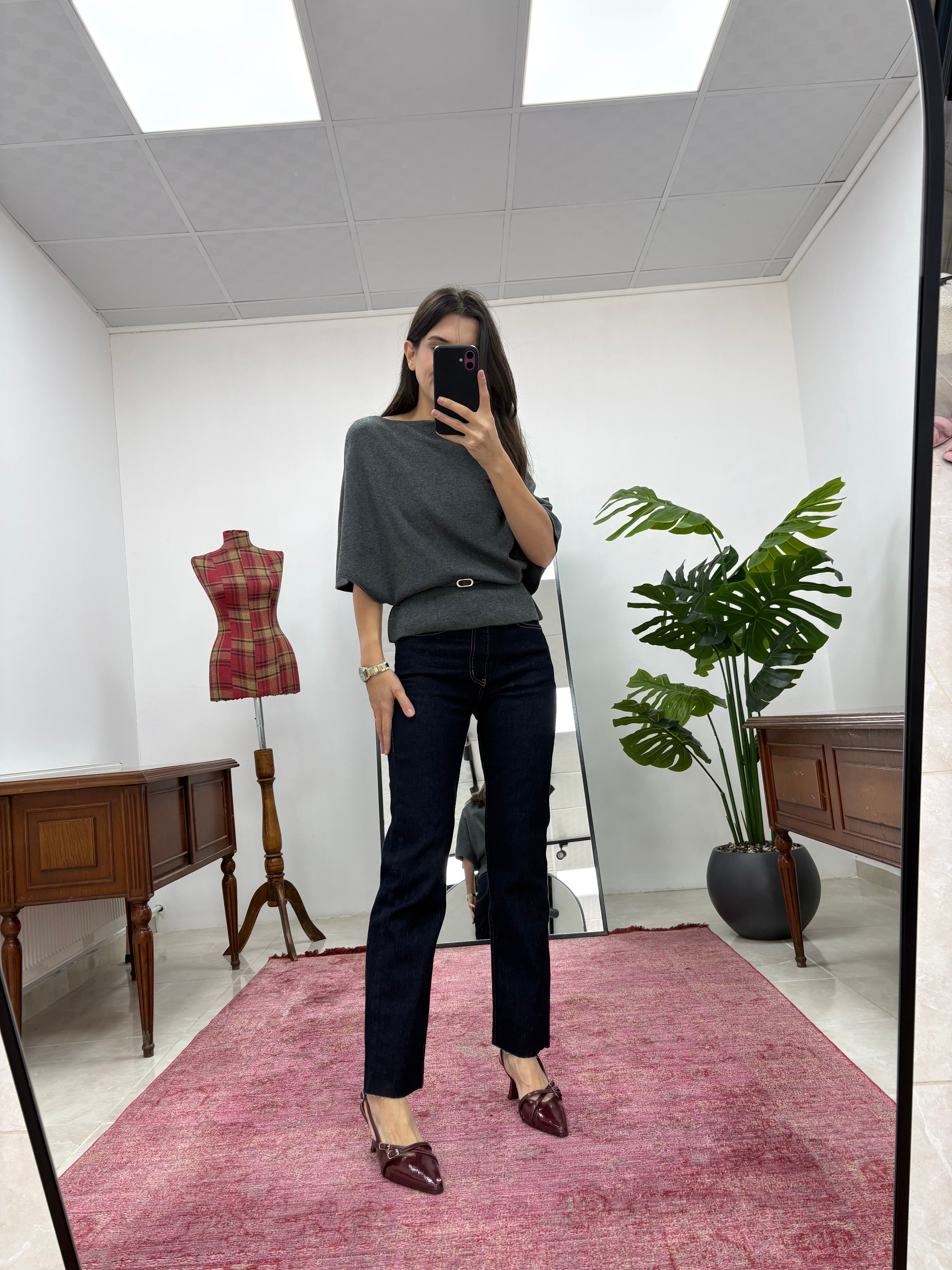 Koyu Mavi  Boyfit Jean Pantolon 