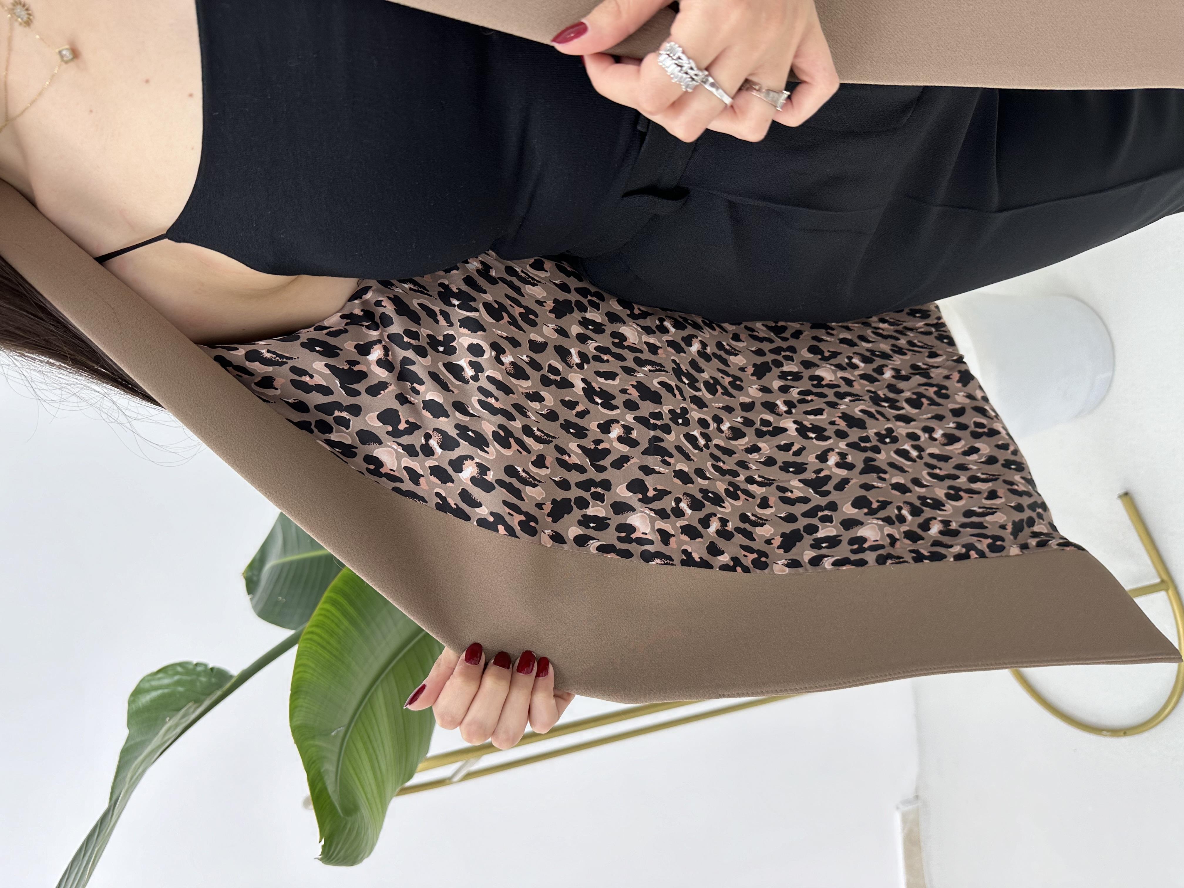 Leopar Astarlı Kahve Ceket 