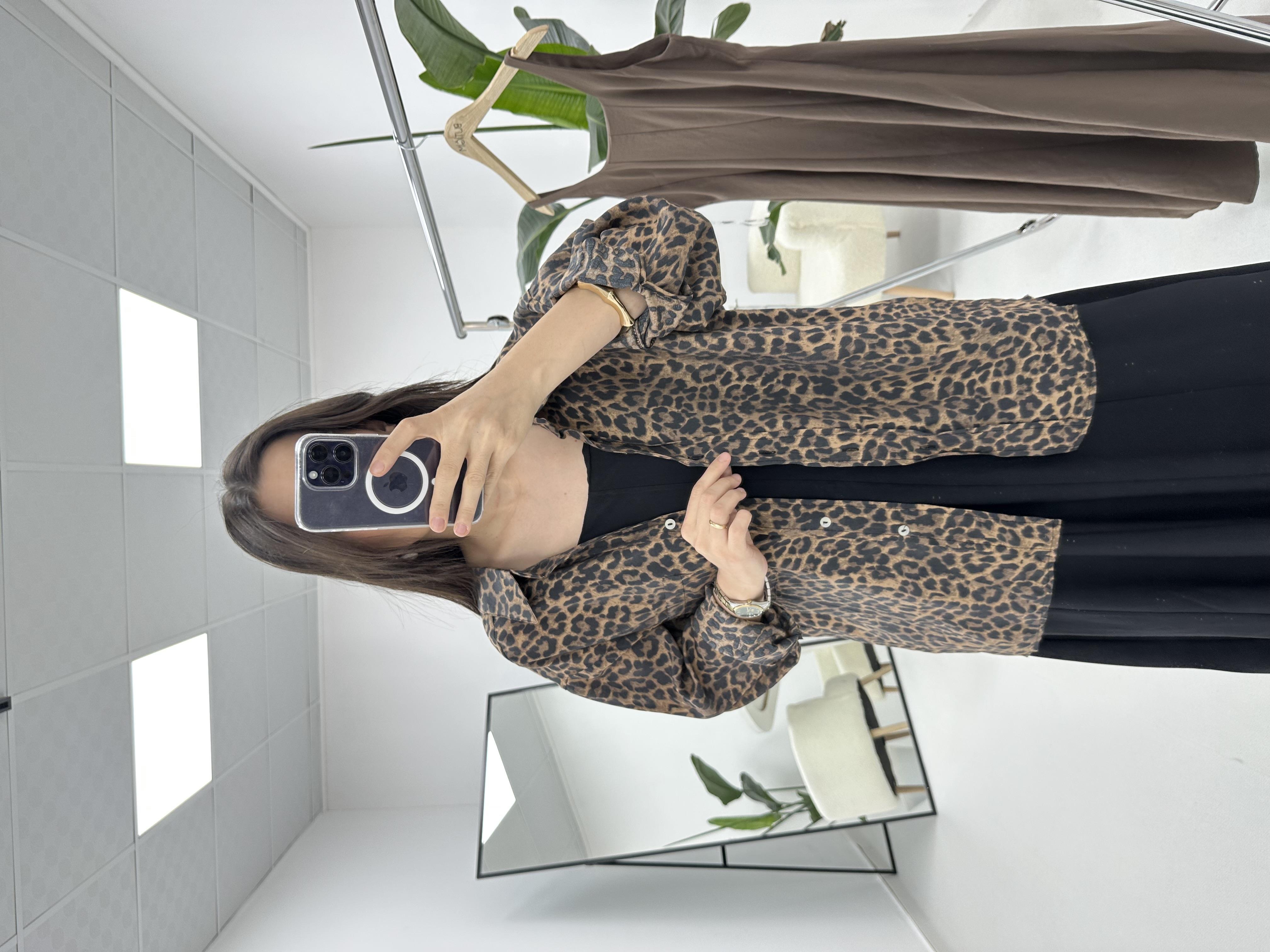 Leopar Desenli Gömlek