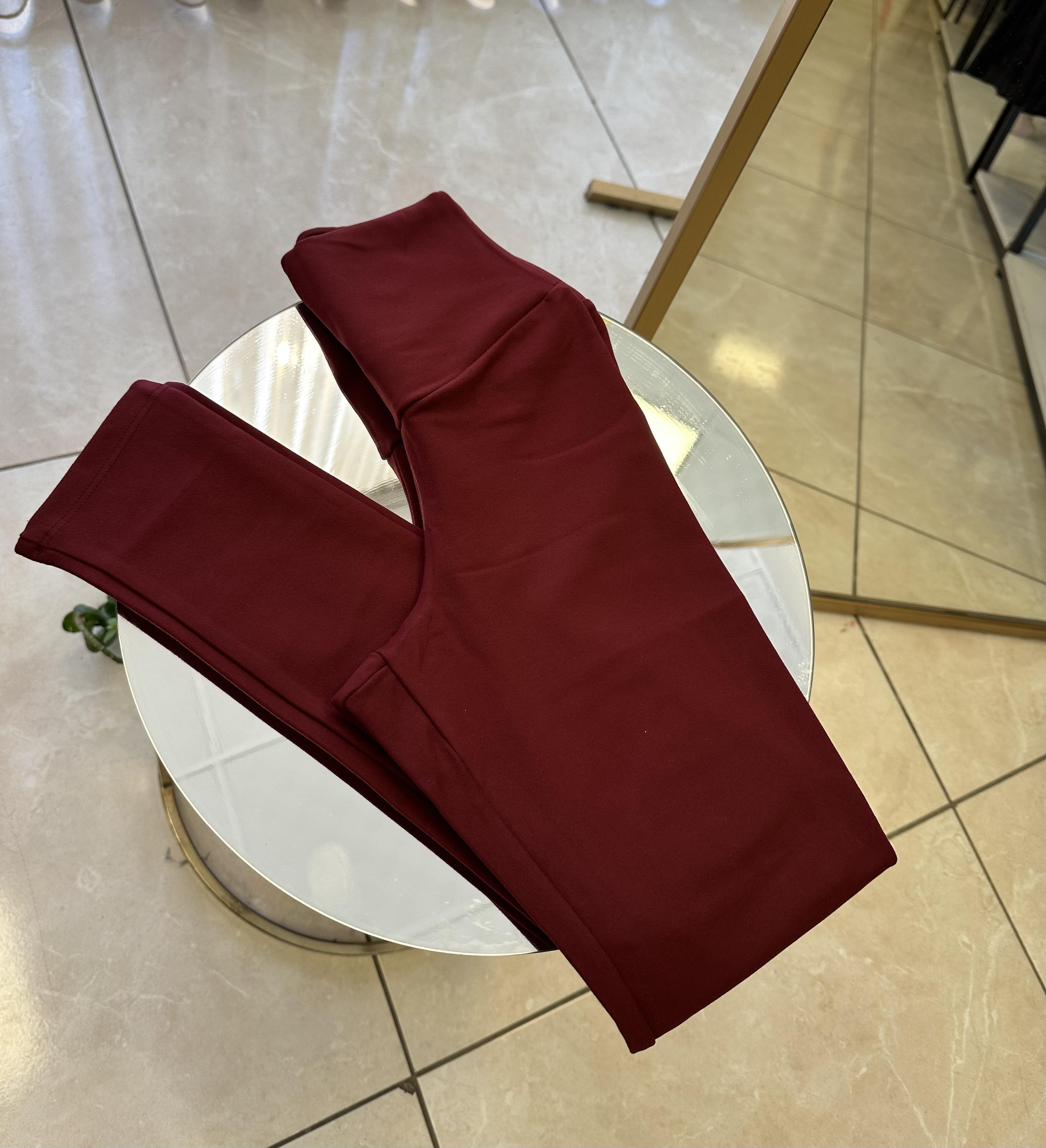 Modal Kumaş Bordo Tayt