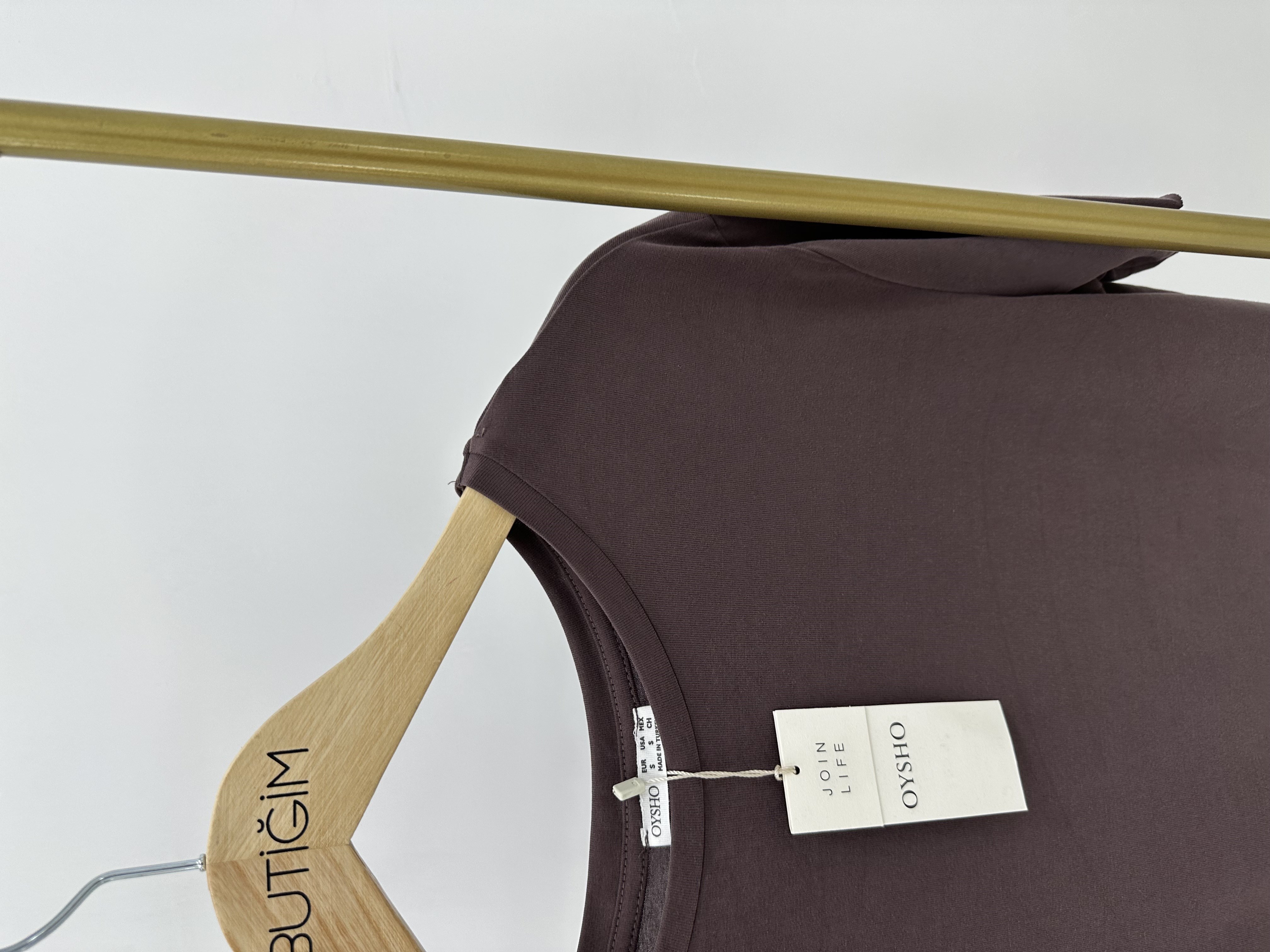 Modal Kumaş Kahverengi T-shirt