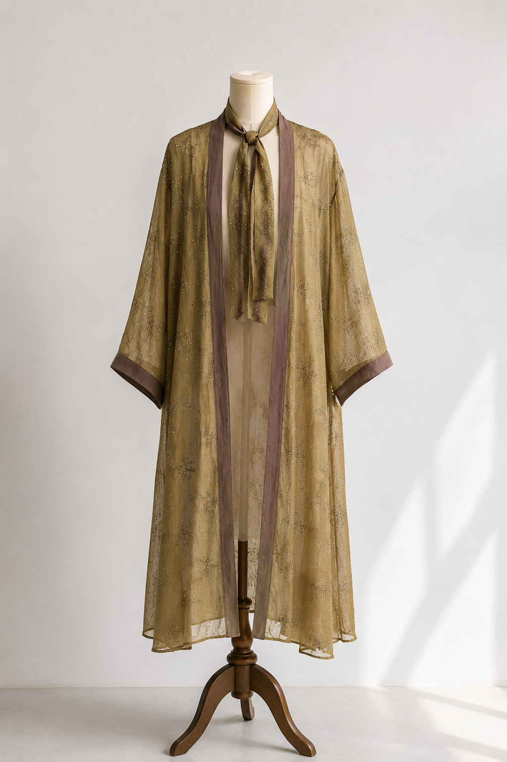 Nakış İşlemeli Ada Çayı  Kimono